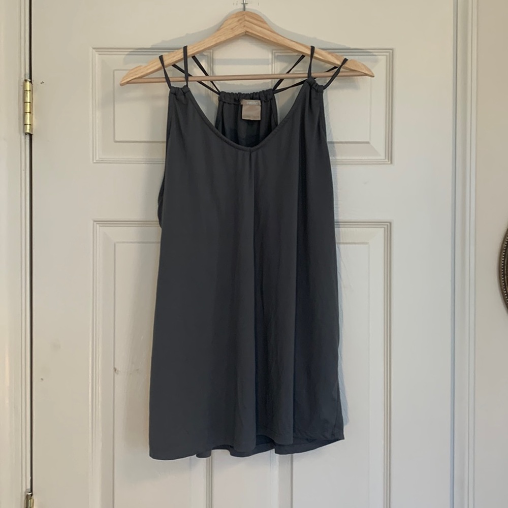 Grey strappy tank top